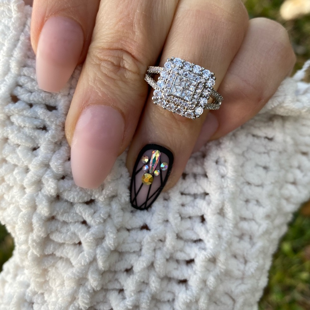 Gorgeous 925 Silver White Sapphire Ring Sz 6-10 - Picture 7 of 16